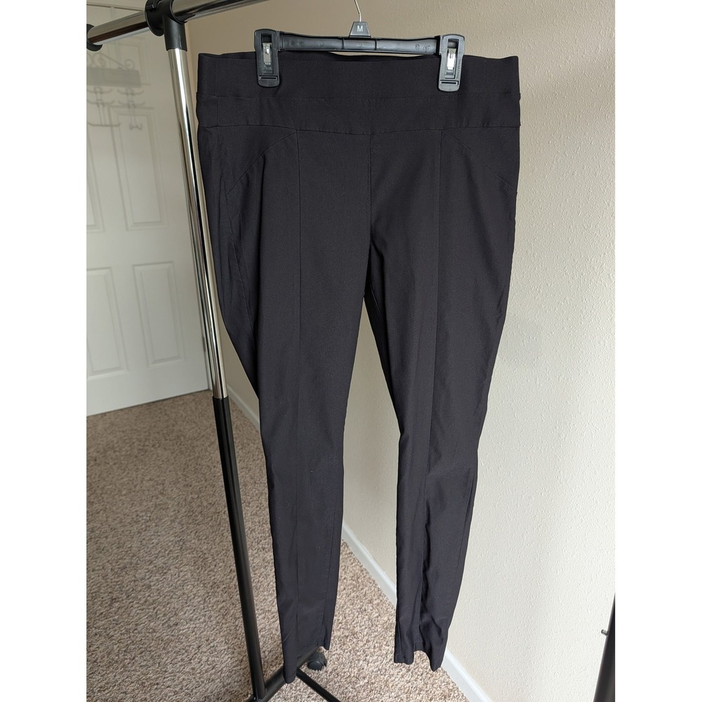 Simply Vera Vera Wang Black Skinny Pull On Work Pants Womens Large Seamed Front